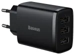 Baseus CCXJ020101 Kompaktne kiirlaadija 3x USB 17W must