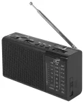 LTC kaasaskantav raadio REGA, USB, TF, AUX, mini LED taskulamp, must