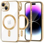 Tech-Protect MagShine Line telefoni &uuml;mbris MagSafe toega iPhone 15 Plus kuldne
