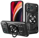 Defender Armor Mag telefoni &uuml;mbris alusega ja MagSafe toega aluse ja iPhone 17 Pro Max must (kaamera kaitsega)