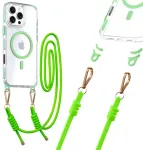 Tel Protect Strap Clear telefoni &uuml;mbris iPhone 15 Pro Max roheline
