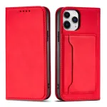 Magnet Card raamatut&uuml;&uuml;pi telefoni &uuml;mbris aluse ja iPhone 12 Pro punane