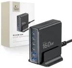 Tech-Protect DC160W-GaN reisilaadija | 160W | PD, QC, GaN | USB-C, USB-A | must
