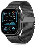 Tech-Protect Milano nutikella rihm Apple Watch 6/7/8/9/10/SE/Ultra 1/2 (44/45/46/49 mm) jaoks | roostevaba teras | must