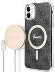 Guess komplekt GUBPN61H4EACSK Case+Charger iPhone 11 6,1" must|black k&otilde;va kate 4G Print MagSafe