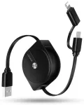 USAMS US-SJ192 3-in-1 data transfer and charging cable | USB-A to Lightning, Micro USB | 10W | 1m | black