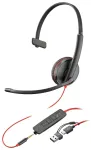 Poly Blackwire 3215 8X227A6 juhtmega mono USB-C peakomplekt must