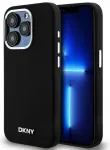 DKNY DKHMP15LSMCHLK Liquid Silicone Small Metal Logo telefoni &uuml;mbris MagSafe toega iPhone 15 Pro must