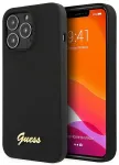 Guess GUHCP13XLSLMGBK iPhone 13 Pro Max 6.7" black|czarny hardcase Silicone Script Gold Logo