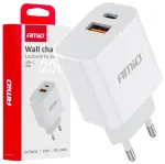 AMiO PRO-09 reisilaadija | 20W | PD, QC | USB-C, USB-A
