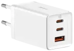 Baseus GaN5 Pro reisilaadija | 65W | GaN | USB-C, USB-A | valge