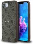 Case Guess 4G Ring Classic Logo MagSafe for iPhone 16e brown