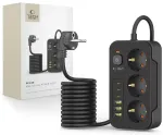 TECH-PROTECT PC3X6 POWER STRIP 3 USB & 3 TYPE-C & 3 SOCKET 200CM BLACK