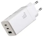 Joyroom JR-TG10 reisilaadija | 65W | GaN | USB-C, USB-A | USB-C kuni USB-C kaabliga komplektis | valge
