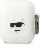 Karl Lagerfeld 3D Logo NFT Choupette Head silikoon&uuml;mbris seadmetele Airpods 1|2 White