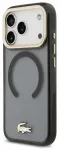 Lacoste IML Shockproof Petit Pique Gold Logo telefoni &uuml;mbris MagSafe toega iPhone 18 Pro must