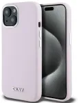 DKNY DKHMP15SSMCHLP Liquid Silicone Small Metal Logo telefoni &uuml;mbris MagSafe toega iPhone 15 | iPhone 14 | iPhone 13 roosa