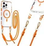 Tel Protect Strap Clear telefoni &uuml;mbris iPhone 16 oranž
