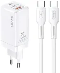 USAMS MTXLOGTC02 reisilaadija | 65W | QC3.0 | USB-C | valge