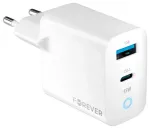 Forever TC-06 reisilaadija | 45W | PD, QC, GaN | USB-C, USB-A | valge