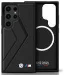 BMW Leather Oversized Stripes telefoni &uuml;mbris MagSafe toega Samsung Galaxy S25 Ultra (S938) must