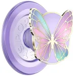 PopSockets Enamel Butterfly Prism MagSafe telefoni hoidik ja alus, lavendel