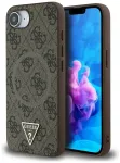 Case Guess 4G Ring Triangle Logo MagSafe for iPhone 16e brown