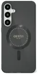Etui Guess Rhinestones Printed Classic  Logo MagSafe Samsung Galaxy S25 czarny