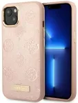 Guess GUHMP14SSAPSTP Peony Logo Plate MagSafe tugi&uuml;mbris telefonile iPhone 14 roosa