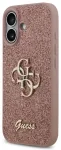 Guess PU Fixed Glitter 4G Metal Logo Case &uuml;mbris iPhone 17 jaoks, roosa