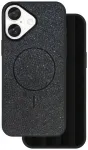 Glitter Thin Mag telefoni &uuml;mbris MagSafe toega iPhone 16e must