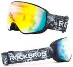 Rockbros SP284 laste suusaprillid uduvastase ja UV-filtriga, hall l&auml;&auml;ts punase peegliga - mustad
