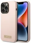Guess GUHMP14XSBPLP iPhone 14 Pro Max 6,7" r&oacute;żowy|pink hard case Silicone Logo Plate MagSafe