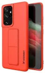 Wozinsky Kickstand Case silicone case with stand Samsung Galaxy S21 Ultra 5G red
