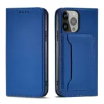 Magnet Card raamatut&uuml;&uuml;pi telefoni &uuml;mbris alusega aluse ja iPhone 13 Pro sinine