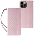Magnet Strap raamatut&uuml;&uuml;pi telefoni &uuml;mbris alusega iPhone 14 Pro roosa