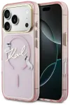 Karl Lagerfeld IML Choupettes Karl Script Logo telefoni &uuml;mbris MagSafe toega iPhone 17 Pro roosa