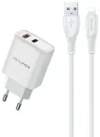 AWEI PD81L-EU seinalaadija | 22.5W | GaN | USB-A, Lightning | komplektis Lightning kaabel | valge