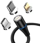 Maxlife MXUC-03 3-in-1 andmeedastus- ja laadimiskaabel | USB-A kuni Lightning, USB-C, Micro USB | 15W | 1m | must