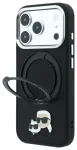 Karl Lagerfeld PU Grained K&CH Heads telefoni &uuml;mbris alusega ja MagSafe toega iPhone 18 Pro Max must