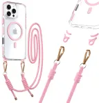 Tel Protect Strap Clear telefoni &uuml;mbris iPhone 16 Pro roosa