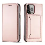 Magnet Card raamatut&uuml;&uuml;pi telefoni &uuml;mbris aluse ja iPhone 13 Pro roosa