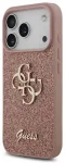 Guess PU Fixed Glitter 4G Metal Logo Case &uuml;mbris iPhone 17 Pro jaoks, roosa