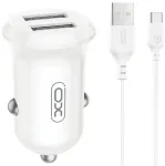 XO CC67 autolaadija | 12W | USB-A | USB-A kuni USB-C kaabliga komplektis | must