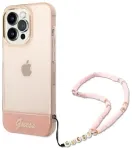Guess GUHCP14LHGCOHP iPhone 14 Pro 6,1" r&oacute;żowy|pink hardcase Translucent Pearl Strap