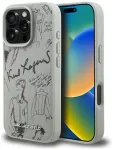 Karl Lagerfeld Grained Pattern & Logo telefoni &uuml;mbris MagSafe toega iPhone 16 Pro hall
