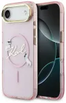 Karl Lagerfeld IML Choupettes Karl Script Logo telefoni &uuml;mbris MagSafe toega iPhone 17 Air roosa