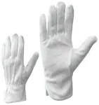 Tekstiilkindad PVC mikrot&auml;ppidega, valged, suurus 7