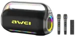 Kaasaskantav juhtmeta k&otilde;lar AWEI KT20 400W Bluetooth 5.3 karaoke komplektiga must