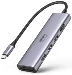 Ugreen CM511 5-in-1 jaotur USB-C kuni 3x USB 3.0 | HDMI | microSD | SD | hall